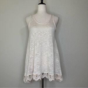 Chloe K Off White Lace Crochet Sleeveless Dress, Sz Medium